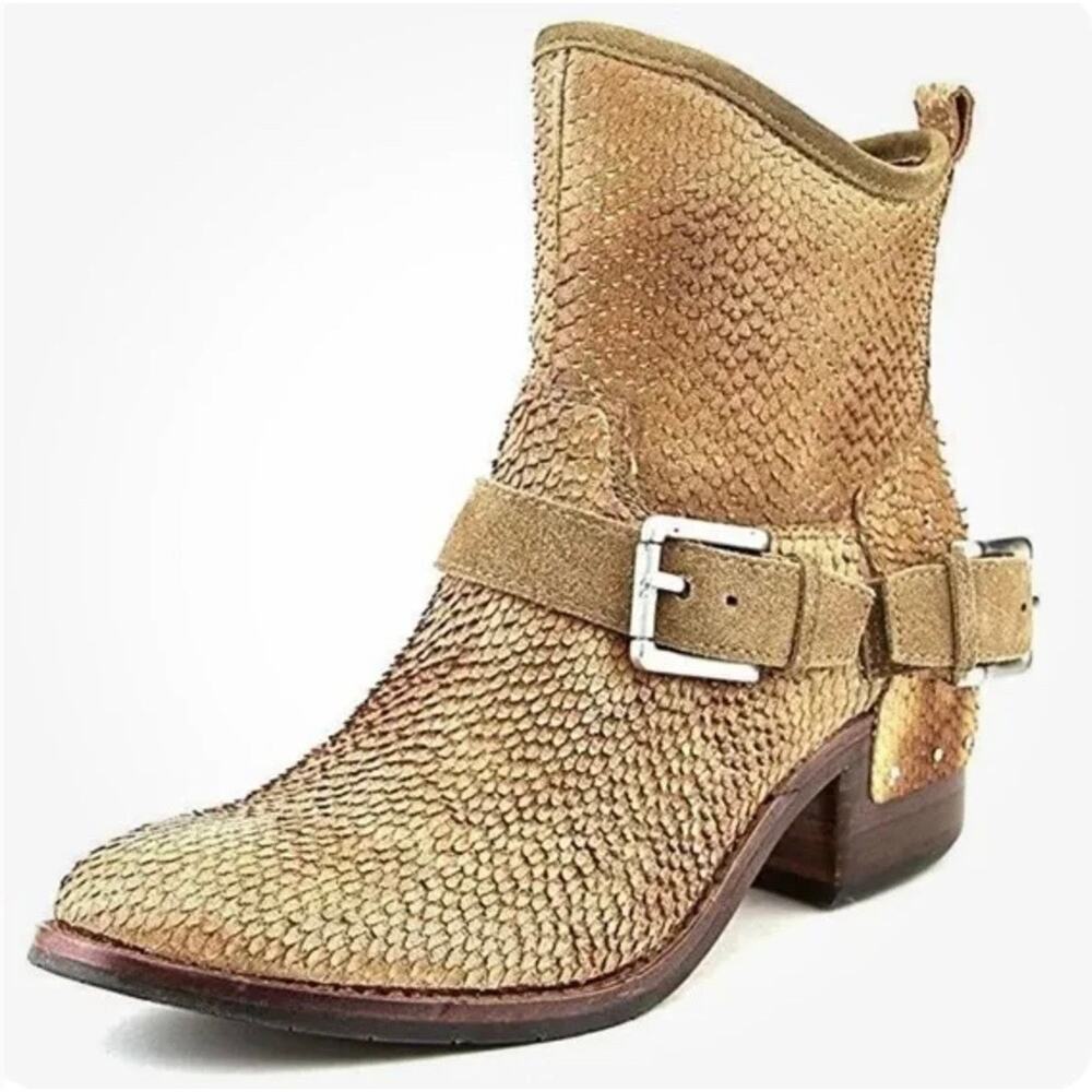 Donald J Pliner Women's Wade Snake Print Leather Riding Ankle Boot Size 7M
